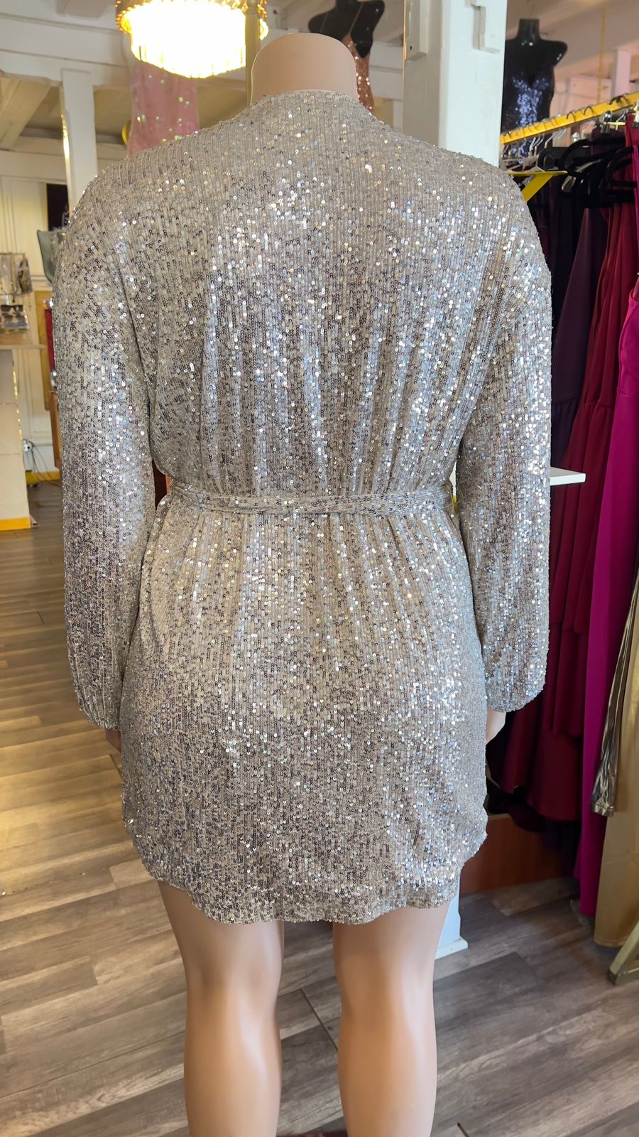 Sequin Wrap Dress