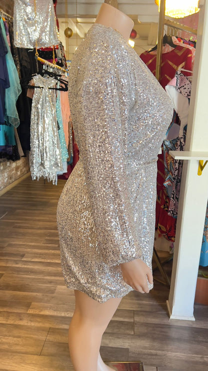Sequin Wrap Dress