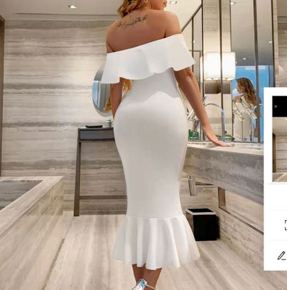 Off Shoulder Midi Dress