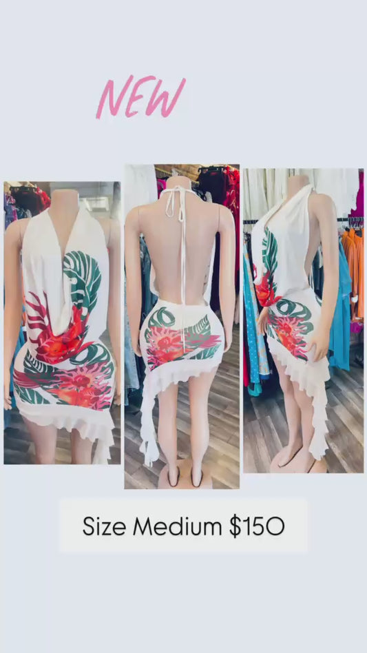 Halter Mini Tropical Dress